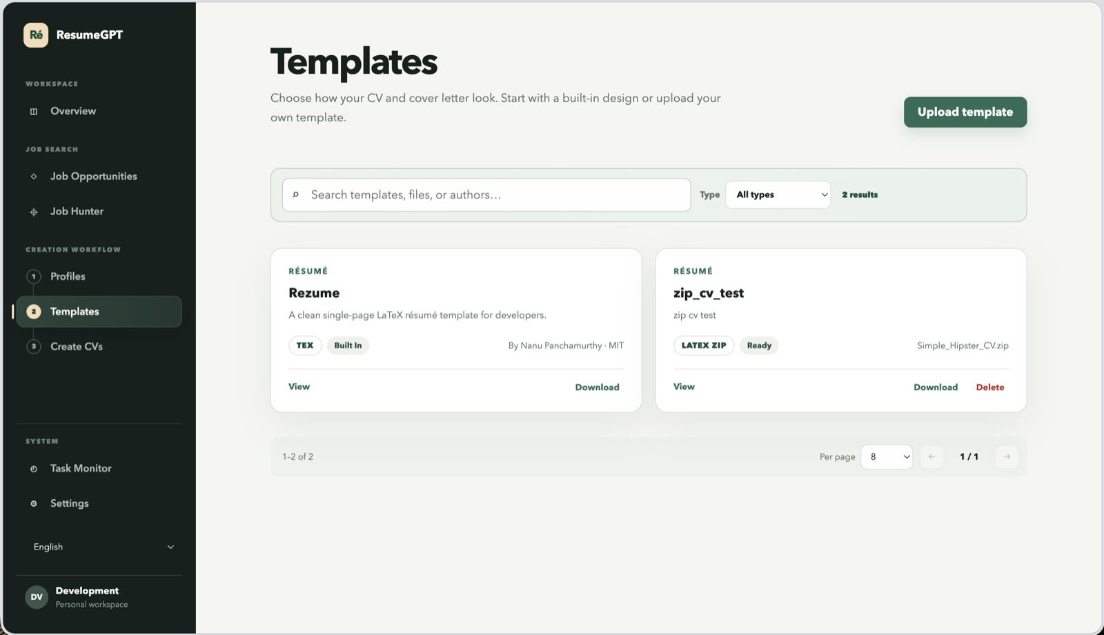 Templates library